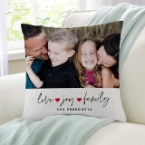 love joy family photo throw pillow
